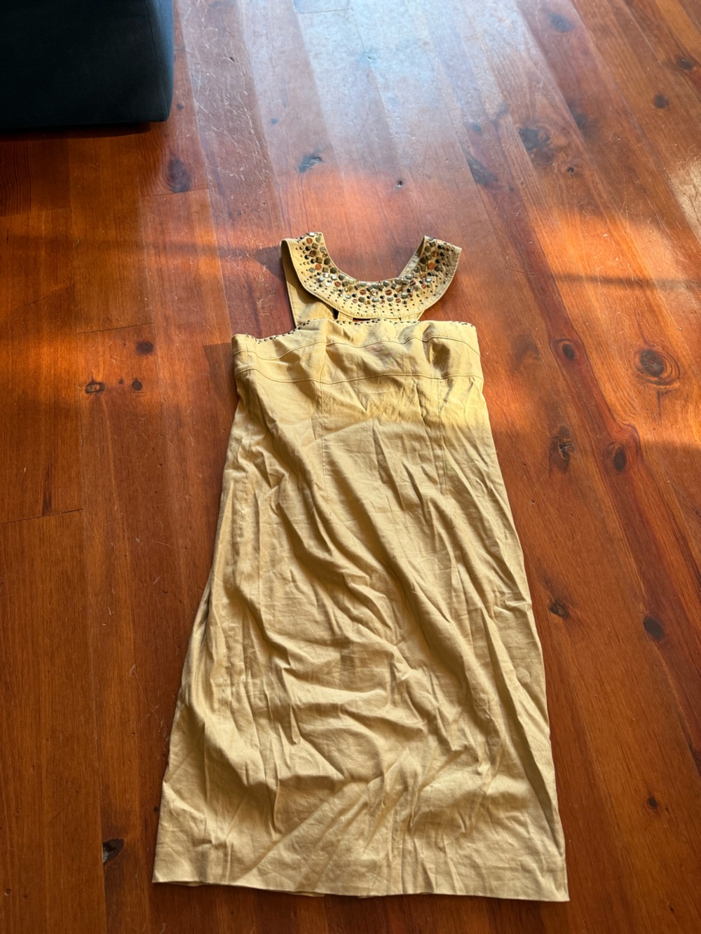 Adrianna Papell Beaded Collar Midi Sundress in Cream
